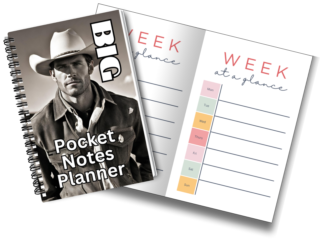 Big Pocket Notes Planner Cowboy-2 Week at a Glance 6 x 9 Inches