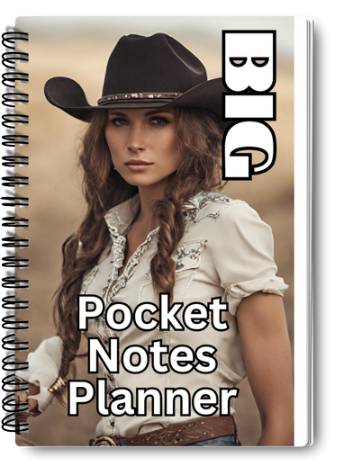Big Pocket Notes Planner Cowgirl-2 Weekly-Cream Interior 6 x 9 Inches