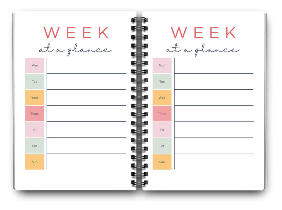 Big Pocket Notes Planner American Flag Week at a Glance 6 x 9 Inches