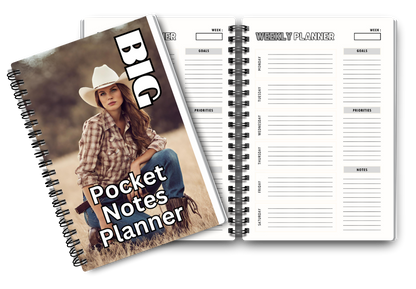 Big Pocket Notes Planner Cowgirl-1 Weekly-Cream Interior 6 x 9 Inches