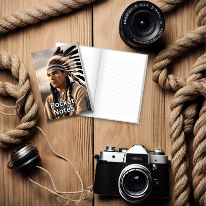 Pocket Notes Notebook/Pocket Journal - 4.25” x 6.875” - Indian Man-2 Cover - Lined Memo Book