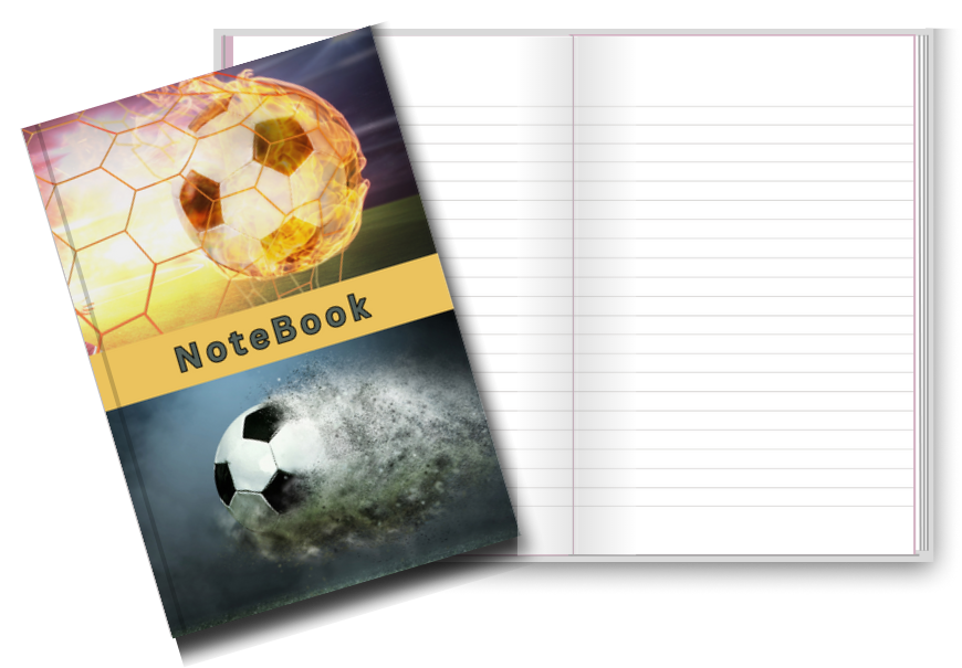 BIG Pocket Notes Notebook-Journal - 6 x 9 Inches - Soccer Cover - Lined Memo Pages