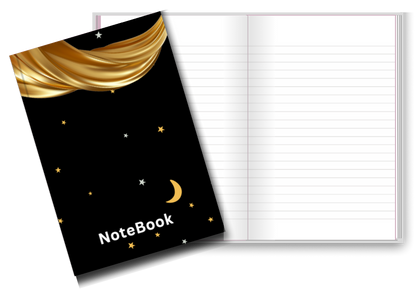 BIG Pocket Notes Notebook-Journal - 6 x 9 Inches - Gold Swag Cover - Lined Memo Pages