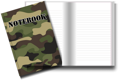 BIG Pocket Notes Notebook-Journal - 6 x 9 Inches - Camo Cover - Lined Memo Pages