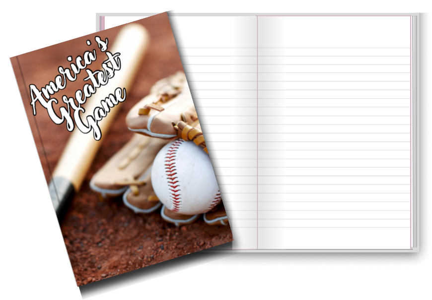 BIG Pocket Notes Notebook-Journal - 6 x 9 Inches - Baseball Cover - Lined Memo Pages