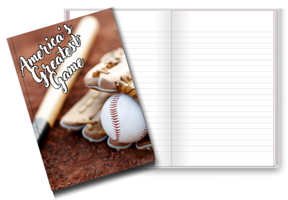 BIG Pocket Notes Notebook-Journal - 6 x 9 Inches - Baseball Cover - Lined Memo Pages