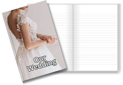 BIG Pocket Notes Notebook-Pocket Journal - 6 x 9 Inches - Our Wedding Cover - Lined Memo Notebook