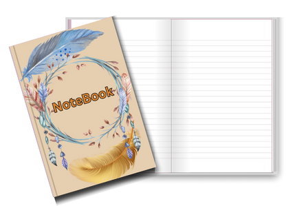 BIG Pocket Notes Notebook-Journal - 6 x 9 Inches - Feathers Cover - Lined Memo Pages