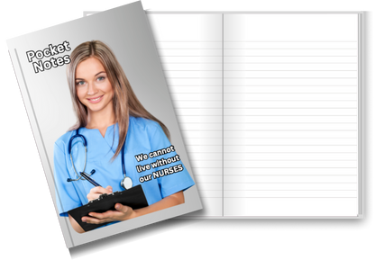 Pocket Notes Notebook-Pocket Journal - 4.25” x 6.875” - Nurse Cover - Lined Memo Notebook