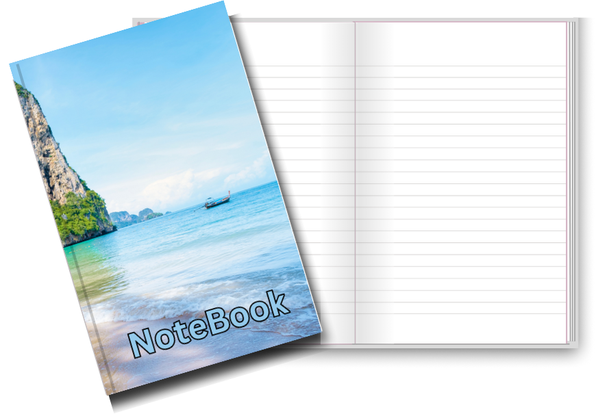 BIG Pocket Notes Notebook-Journal - 6 x 9 Inches - Beach Cover - Lined Memo Pages