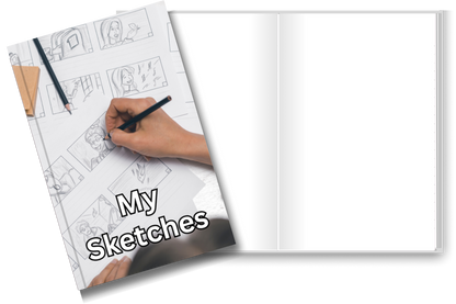 BIG Pocket Notes Notebook-Pocket Journal - 6 x 9 Inches - My Sketches Cover - Blank Pages Notebook