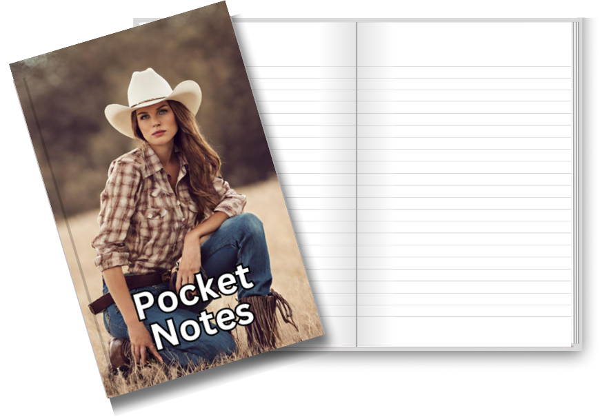 Pocket Notes Notebook-Pocket Journal - 4.25” x 6.875” - Cowgirl-1 Cover - Lined Memo Notebook