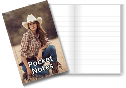 Pocket Notes Notebook-Pocket Journal - 4.25” x 6.875” - Cowgirl-1 Cover - Lined Memo Notebook