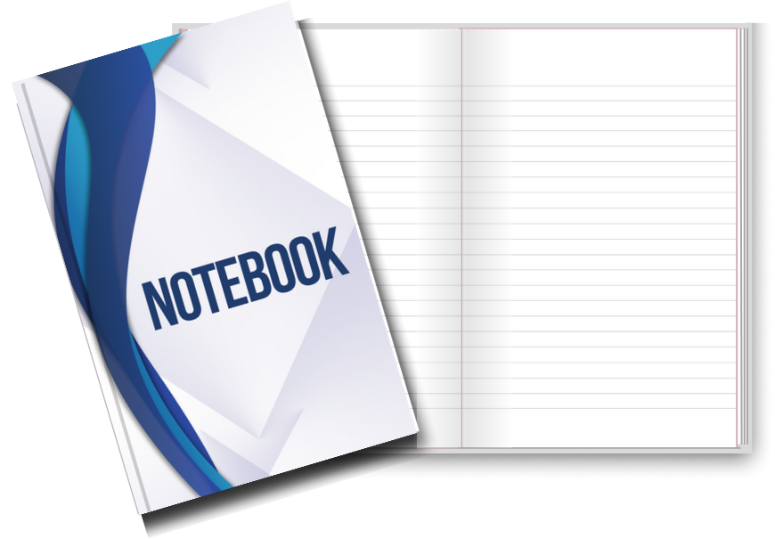 BIG Pocket Notes Notebook-Journal - 6 x 9 Inches - White and Blue Cover - Lined Memo Pages