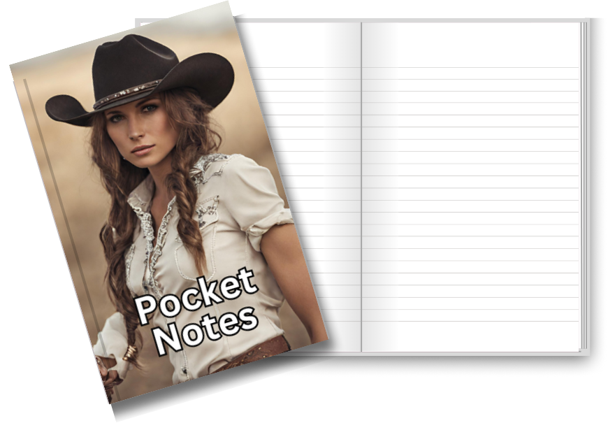 Pocket Notes Notebook-Pocket Journal - 4.25” x 6.875” - Cowgirl-2 Cover - Lined Memo Notebook