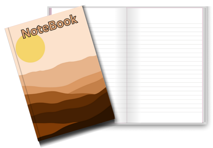 BIG Pocket Notes Notebook-Journal - 6 x 9 Inches - Brown Mountains Cover - Lined Memo Pages