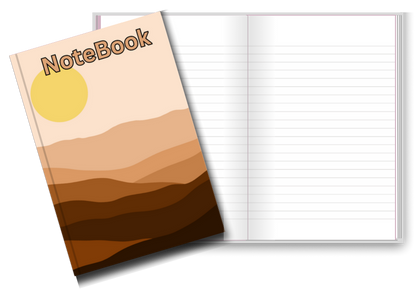 BIG Pocket Notes Notebook-Journal - 6 x 9 Inches - Brown Mountains Cover - Lined Memo Pages