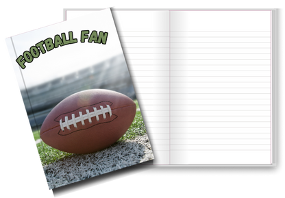 BIG Pocket Notes Notebook-Journal - 6 x 9 Inches - Football Cover - Lined Memo Pages