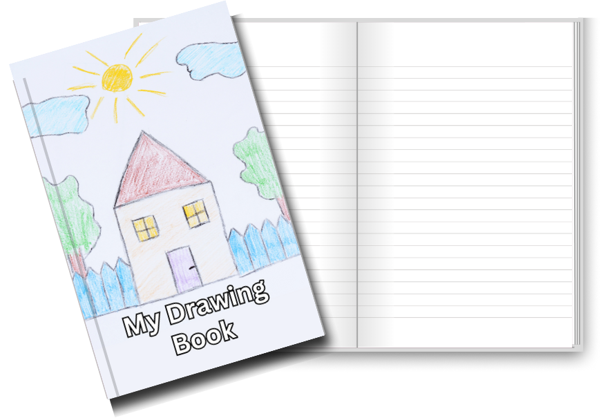 BIG Pocket Notes Notebook-Pocket Journal - 6 x 9 Inches - My Drawing Book Cover - Lined Memo Notebook