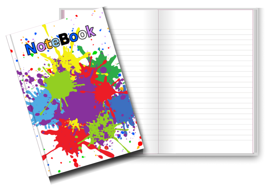 BIG Pocket Notes Notebook-Journal - 6 x 9 Inches - Paint Splatter Cover - Lined Memo Pages