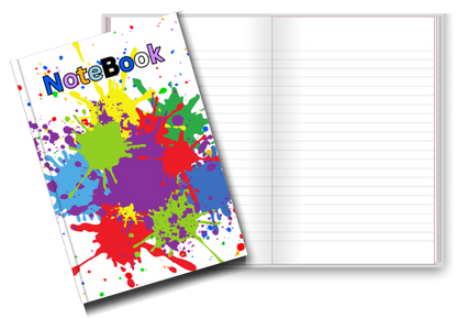 BIG Pocket Notes Notebook-Journal - 6 x 9 Inches - Paint Splatter Cover - Lined Memo Pages