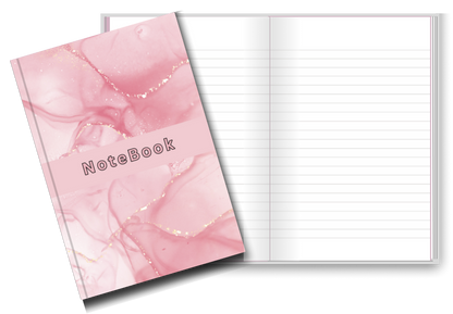 BIG Pocket Notes Notebook-Journal - 6 x 9 Inches - Pink Marble Cover - Lined Memo Pages