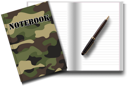 BIG Pocket Notes Notebook-Journal - 6 x 9 Inches - Camo Cover - Lined Memo Pages