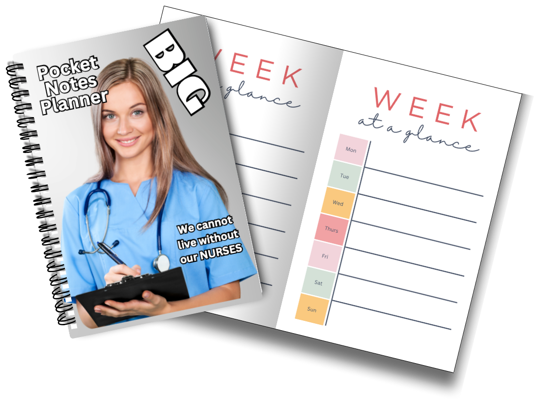 Big Pocket Notes Planner Nurse Week at a Glance 6 x 9 Inches