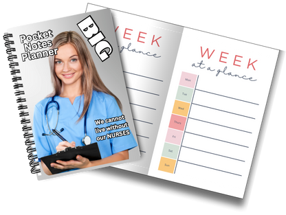 Big Pocket Notes Planner Nurse Week at a Glance 6 x 9 Inches