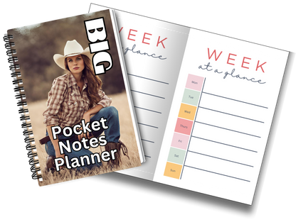 Big Pocket Notes Planner Cowgirl-1 Week at a Glance 6 x 9 Inches