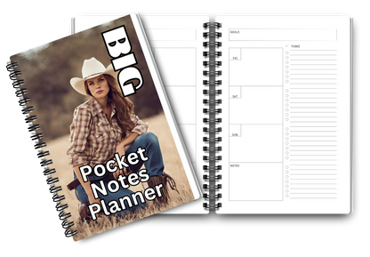 Big Pocket Notes Planner Cowgirl-1 Weekly-White Interior 6 x 9 Inches