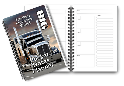 Big Pocket Notes Planner Trucker Weekly-White Interior 6 x 9 Inches