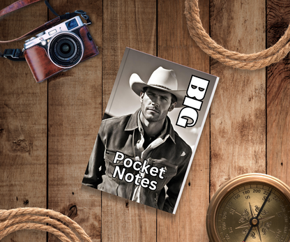 BIG Pocket Notes Notebook-Pocket Journal - 6 x 9 Inches - Cowboy-2 Cover - Lined Memo Notebook