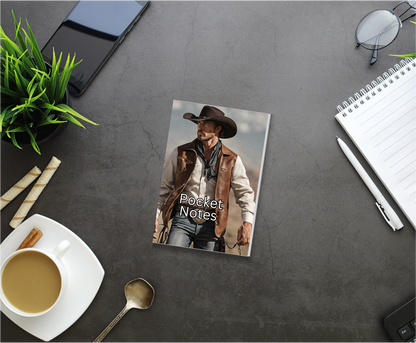 Pocket Notes Notebook-Pocket Journal - 4.25” x 6.875” - Cowboy-1 Cover - Lined Memo Notebook