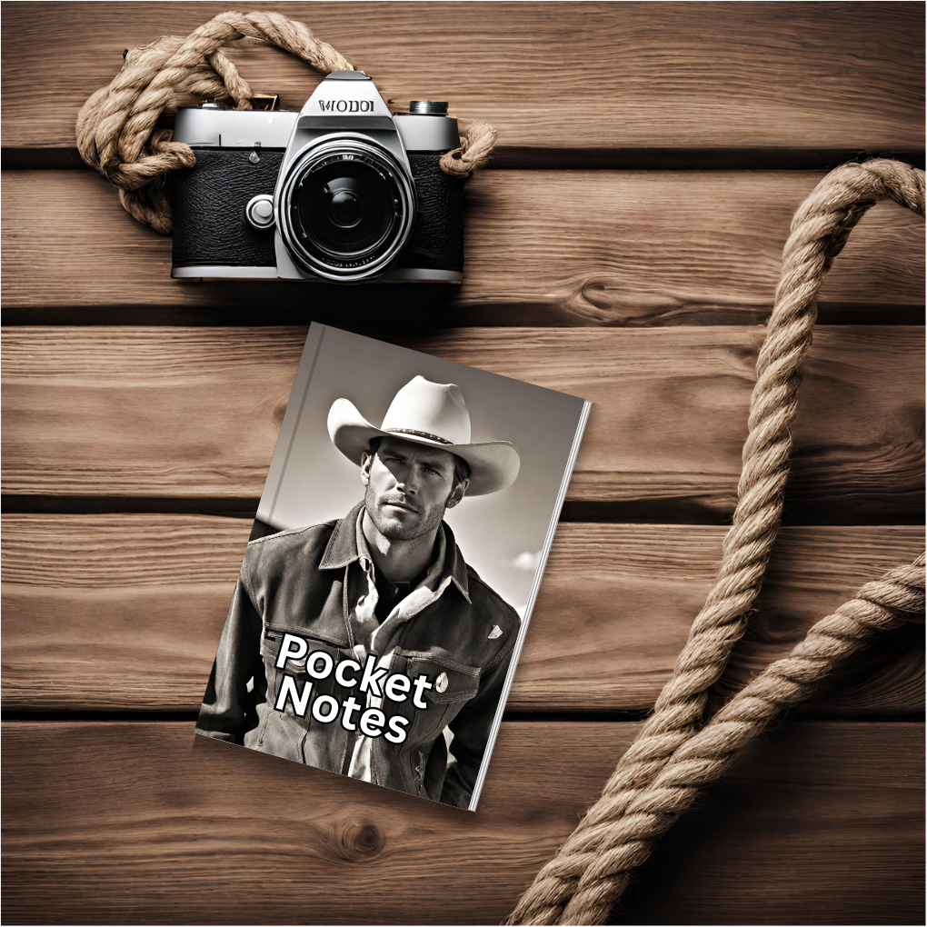 Pocket Notes Notebook-Pocket Journal - 4.25” x 6.875” - Cowboy-2 Cover - Lined Memo Notebook