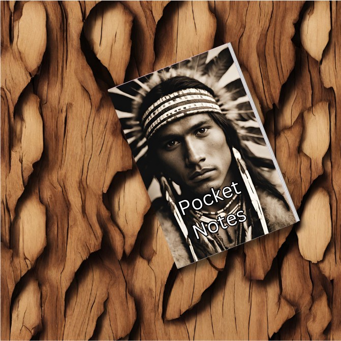 Pocket Notes Notebook/Pocket Journal - 4.25” x 6.875” - Indian Man-1 Cover - Lined Memo Book