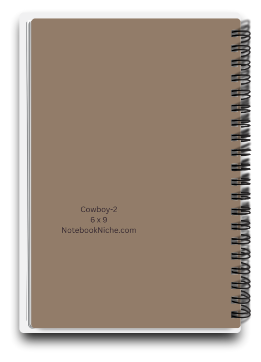 Big Pocket Notes Planner Cowboy-2 Weekly- White Interior 6 x 9 Inches