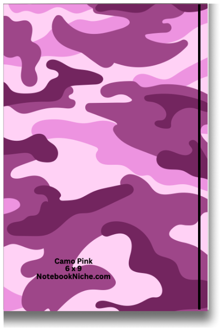 BIG Pocket Notes Notebook-Journal - 6 x 9 Inches - Camo Pink Cover - Lined Memo Pages