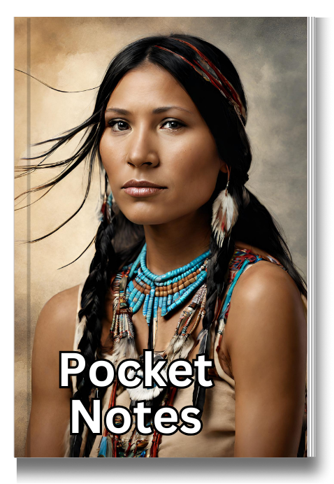 Pocket Notes Notebook/Pocket Journal - 4.25” x 6.875” - Indian Woman-2 Cover - Lined Memo Book