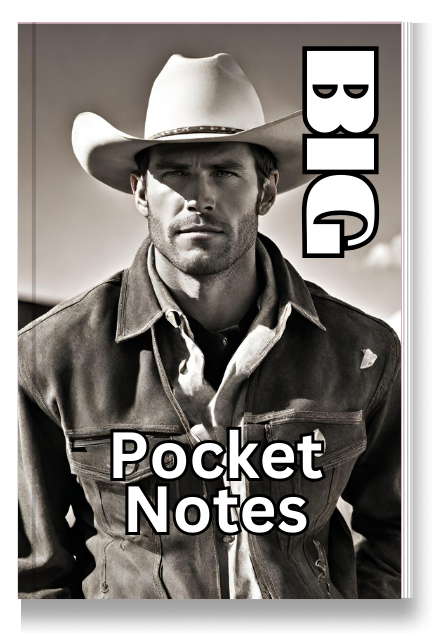 BIG Pocket Notes Notebook-Pocket Journal - 6 x 9 Inches - Cowboy-2 Cover - Lined Memo Notebook