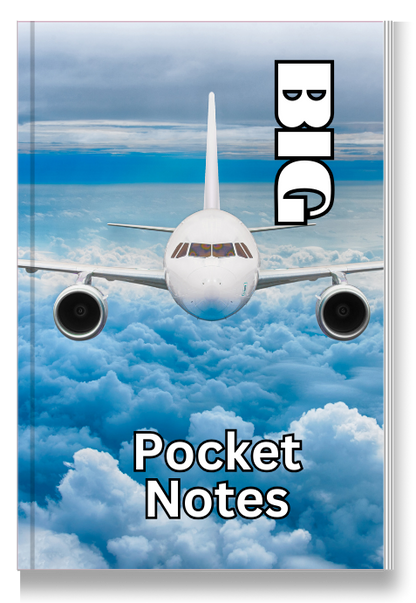 BIG Pocket Notes Notebook-Pocket Journal - 6 x 9 Inches - Airplane Cover - Lined Memo Notebook