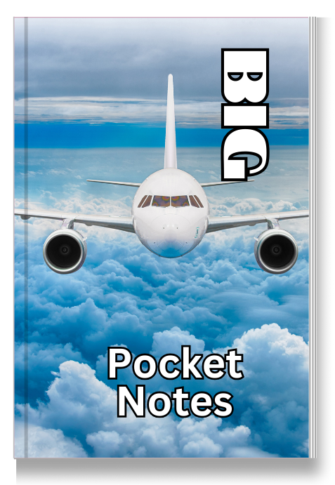 BIG Pocket Notes Notebook-Pocket Journal - 6 x 9 Inches - Airplane Cover - Lined Memo Notebook