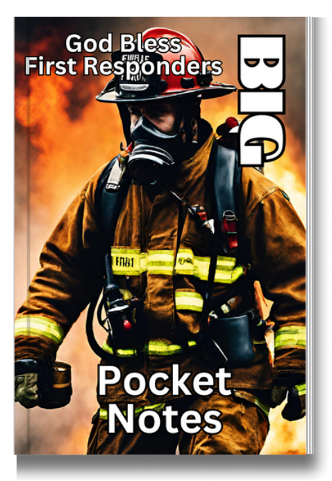 BIG Pocket Notes Notebook-Pocket Journal - 6 x 9 Inches - Fireman Cover - Lined Memo Notebook