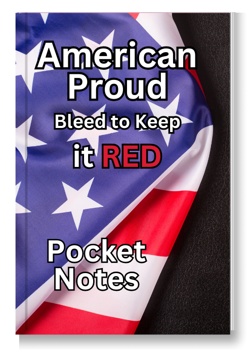 Pocket Notes Notebook-Pocket Journal - 4.25” x 6.875” - American Flag Cover - Lined Memo Notebook