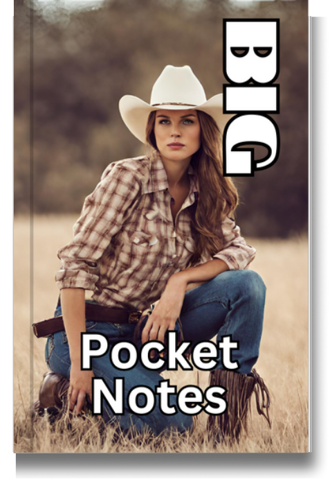 BIG Pocket Notes Notebook-Pocket Journal - 6 x 9 Inches - Cowgirl-1 Cover - Lined Memo Notebook