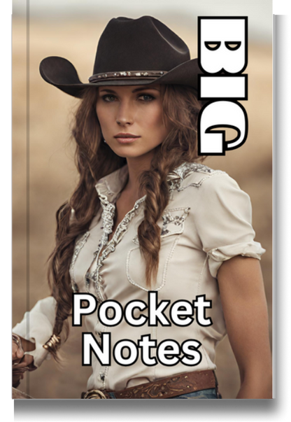 BIG Pocket Notes Notebook-Pocket Journal - 6 x 9 Inches - Cowgirl-2 Cover - Lined Memo Notebook