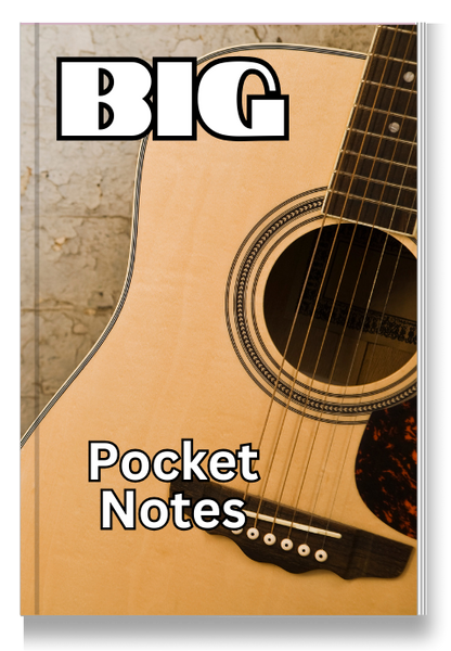 BIG Pocket Notes Notebook-Pocket Journal - 6 x 9 Inches - Guitar Cover - Lined Memo Notebook