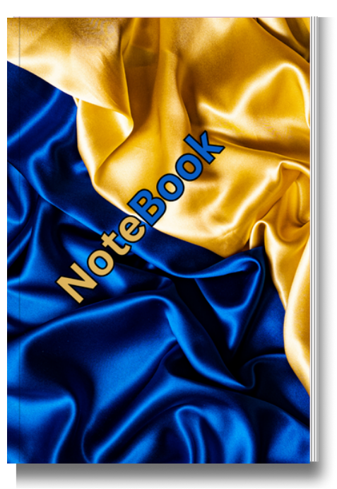 BIG Pocket Notes Notebook-Journal - 6 x 9 Inches - Blue and Gold Cover - Lined Memo Pages