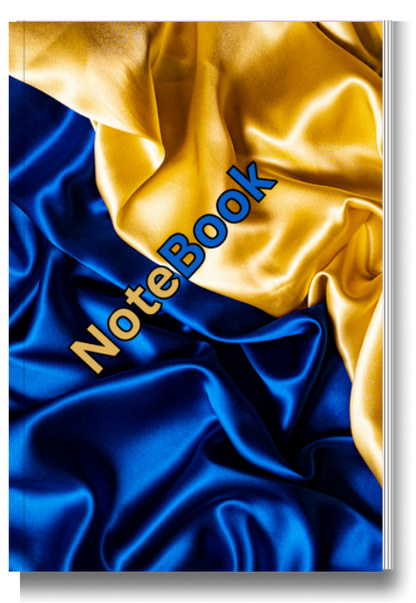 BIG Pocket Notes Notebook-Journal - 6 x 9 Inches - Blue and Gold Cover - Lined Memo Pages