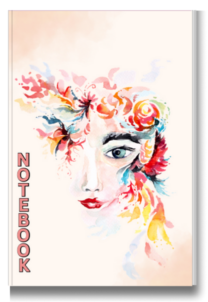 BIG Pocket Notes Notebook-Journal - 6 x 9 Inches - Flower Face Cover - Lined Memo Pages